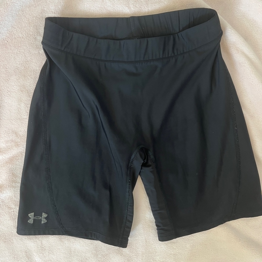 Under Armour Athletic Long Women’s Black Stretch Spandex Biker Shorts 7” Inseam